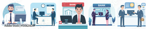 Vector of a bank teller.