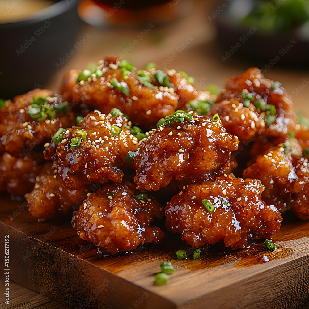 Delicious dakgangjeong pieces: a delectable korean crispy chicken experience Delicious dakgangjeong pieces: a delectable korean crispy chicken experience