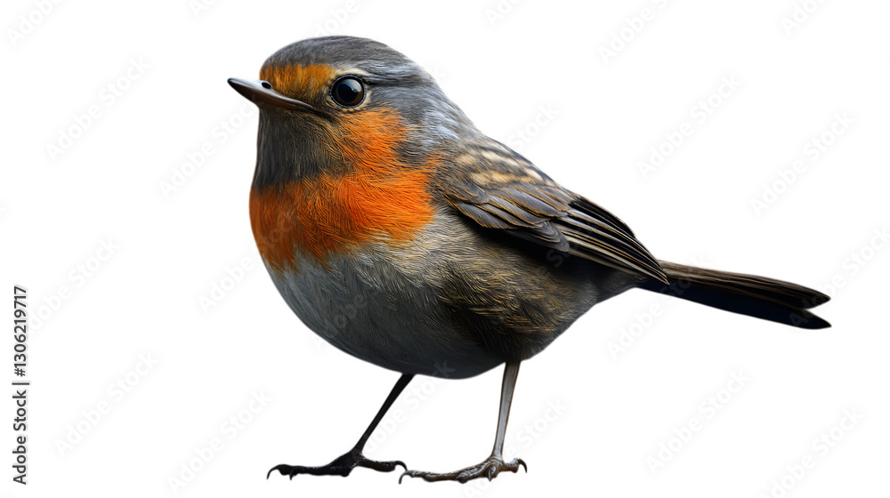 Obraz premium A European Robin perched gracefully, its feathers detailed and vibrant. --ar 16:9