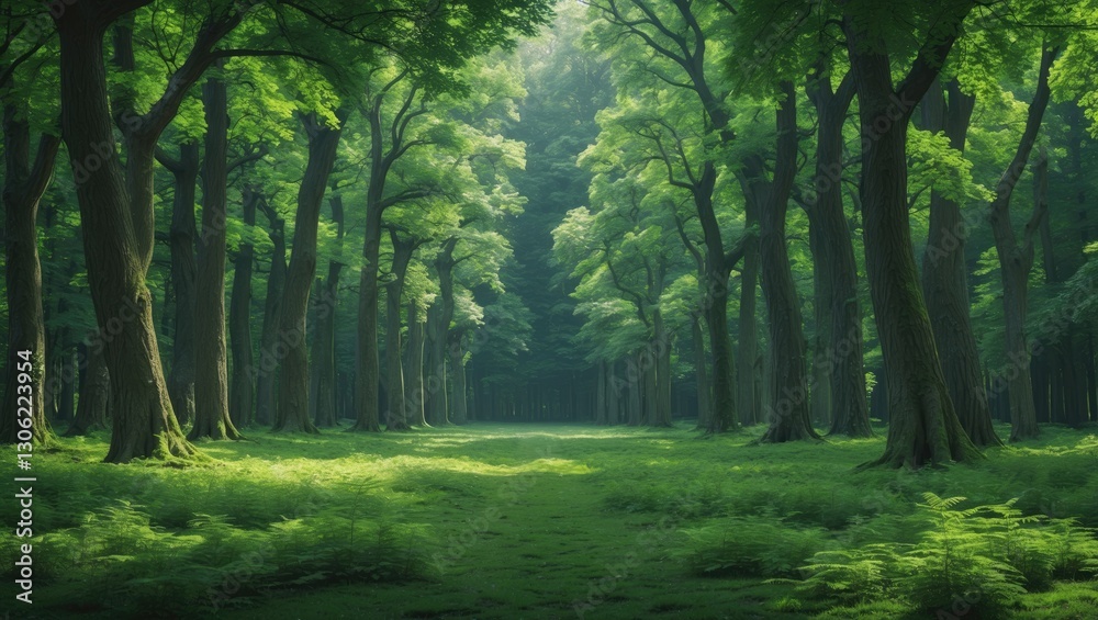 Seamless pattern of a forest. A natural summer landscape featuring green trees, perfect for textiles, prints, postcards, and greeting cards. Seamless pattern of a forest. A natural summer landscape featuring green trees, perfect for textiles, prints, postcards, and greeting cards.