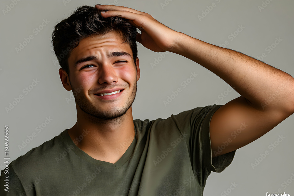 Portrait of a Confident Young Man Smiling and Posing in Casual Attire Portrait of a Confident Young Man Smiling and Posing in Casual Attire