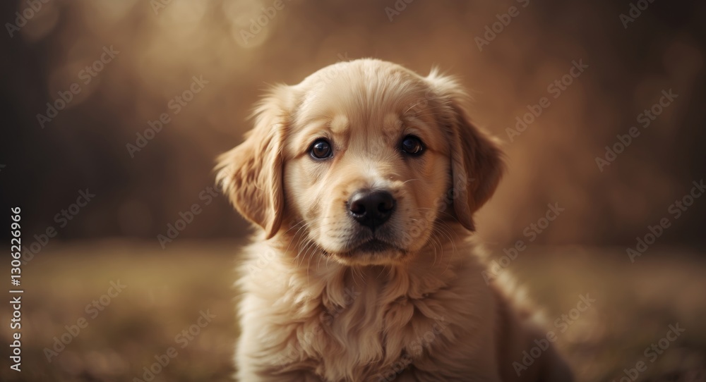 Portrait shot of a golden retriever puppy Portrait shot of a golden retriever puppy