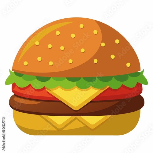 A hamburger illustration isolated on white background
