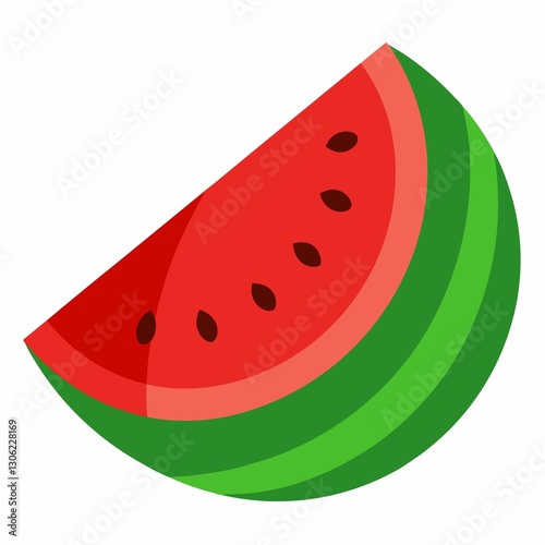 Slice of watermelon illustration isolated on white background