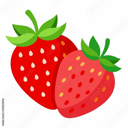 A strawberry illustration isolated on white background