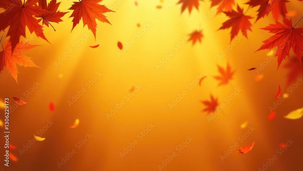 Autumn leaves drifting against a warm orange gradient backdrop, featuring an anime-style design with space for text. Autumn leaves drifting against a warm orange gradient backdrop, featuring an anime-style design with space for text.