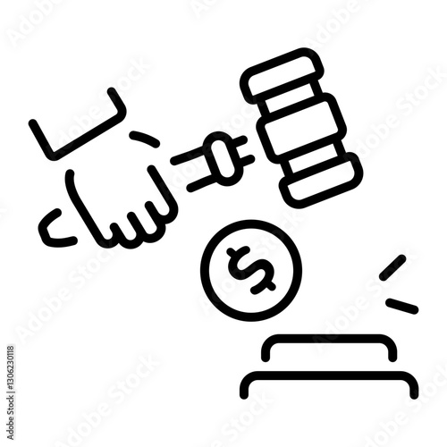 A line style icon of legal claims order 