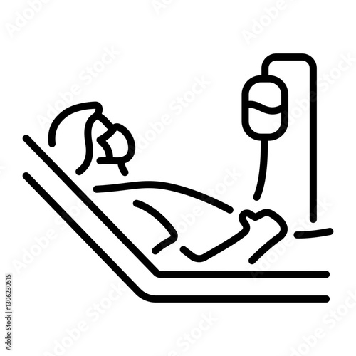 Inpatient service icon in linear style 