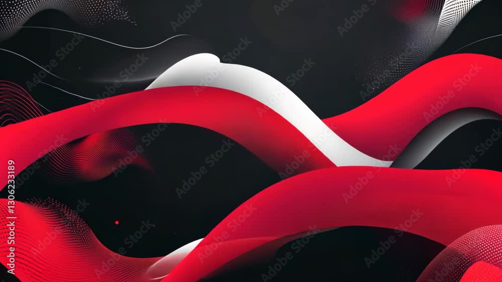 futuristic technology abstract background geometric shape layers motion move, red white black