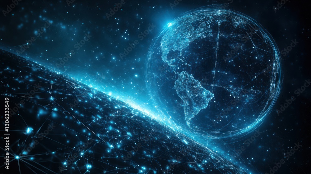 Fototapeta premium Technological revolution in global communication,