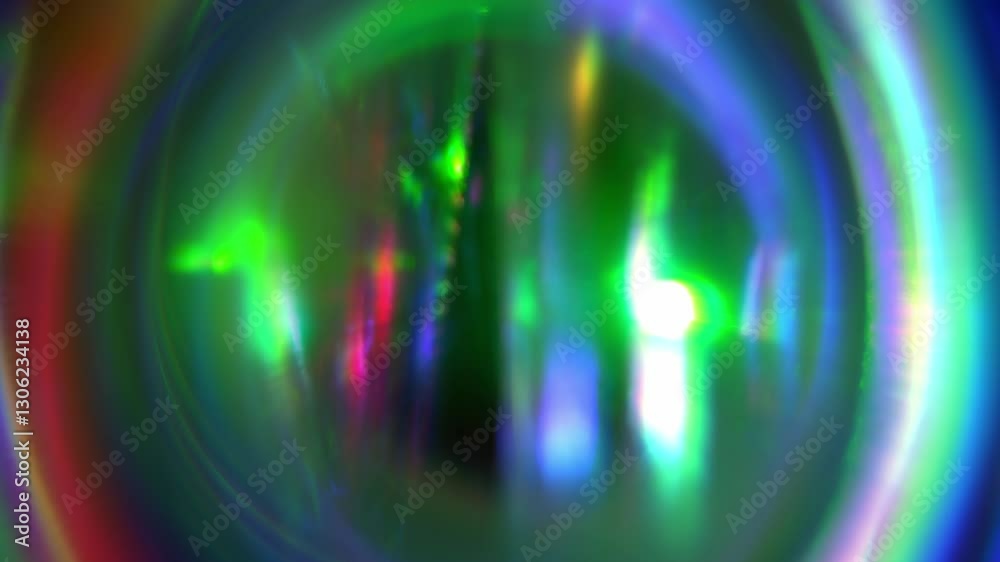 A rainbow vivid neon lights hypnotic funnel. Green purple pink blue magenta colors gradient. Abstract background
