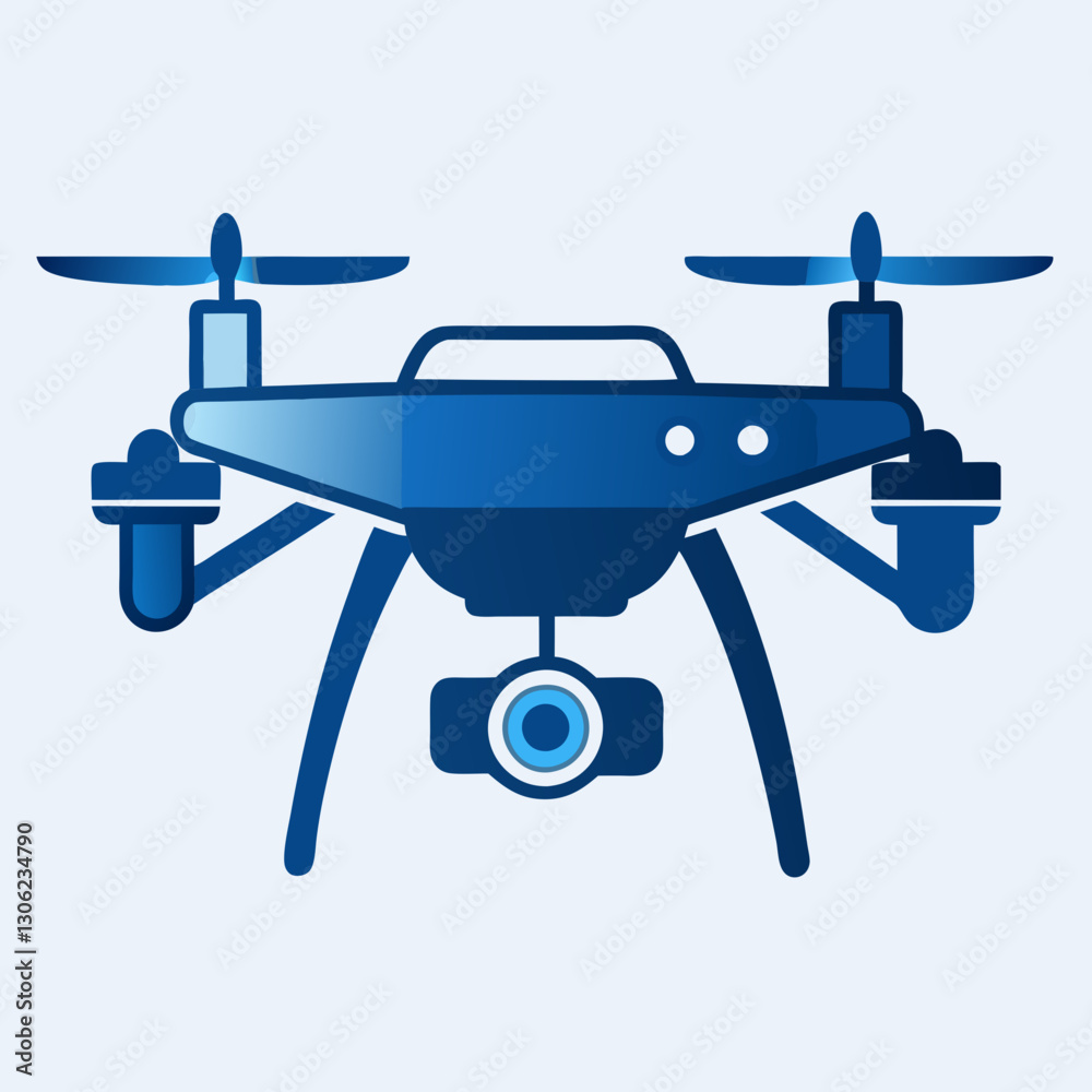Black Silhouette Drone Camera Vector Illustration Black Silhouette Drone Camera Vector Illustration