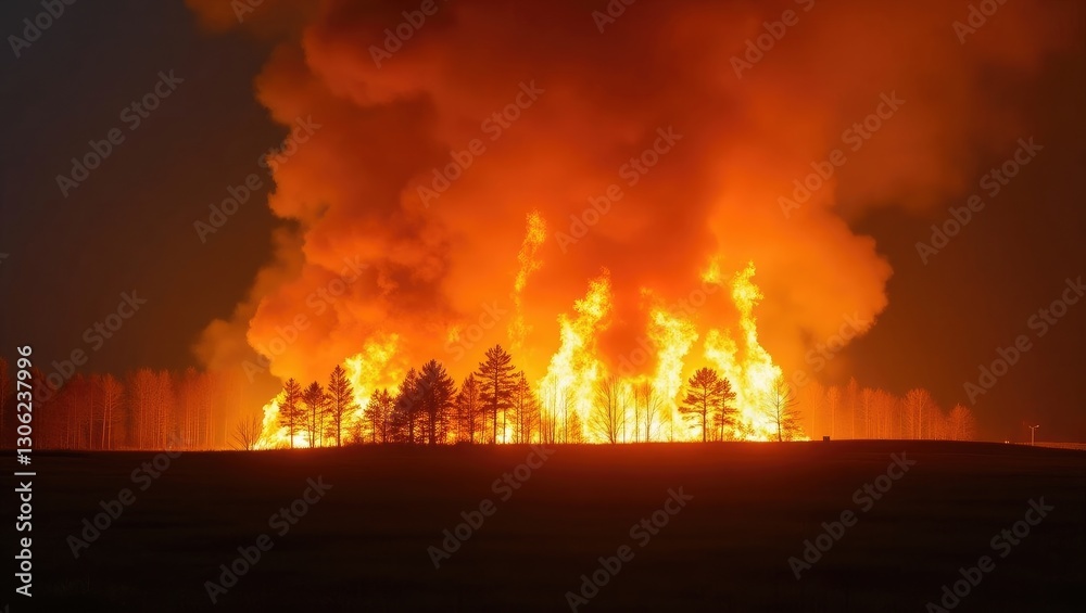 Fototapeta premium Wildfires in Gironde, France on July 17, 2022.