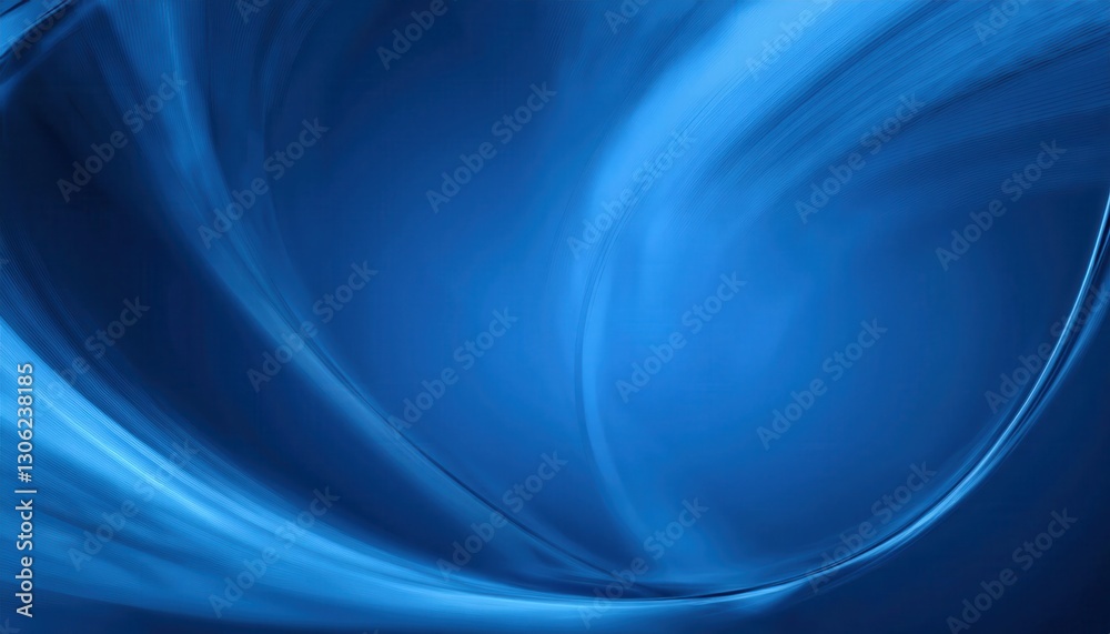 Obraz premium abstract blue flowing wave on dark background, modern digital design with smooth light curves, ideal for tech themes