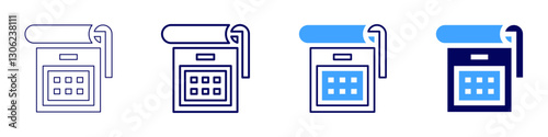 Productivity planner icon in 4 different styles. Thin Line, Line, Bold Line, Duotone. Duotone style. Editable stroke