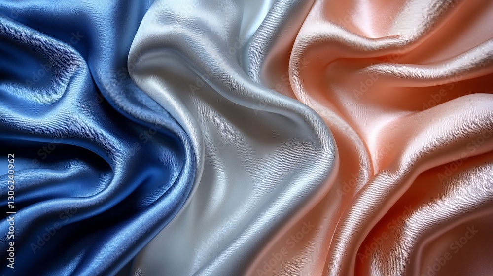 Soft pastel silk drapes elegantly creating gentle folds and swirls. AI Generated Soft pastel silk drapes elegantly creating gentle folds and swirls. AI Generated