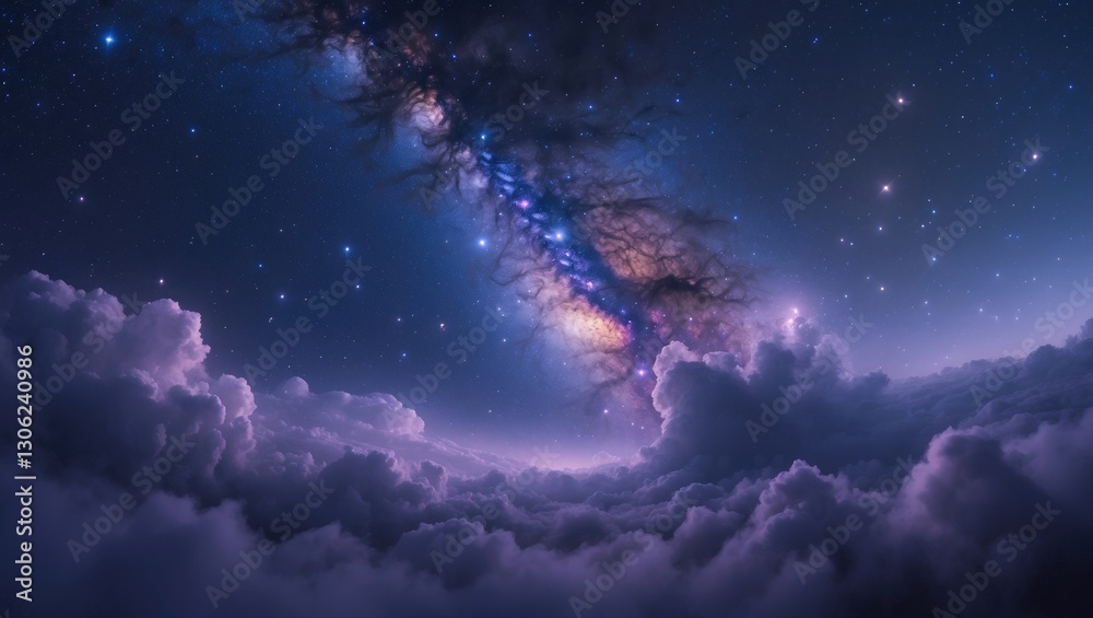 Beneath the Milky Way, constellations and celestial clouds Beneath the Milky Way, constellations and celestial clouds