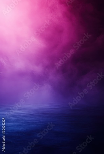 Ethereal Twilight Over Calm Ocean with Mystical Purple and Pink Hues Creating a Dreamlike Atmosphere and Sense of Serene Tranquility and Beauty