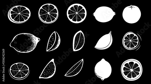 Citrus fruit slices graphic design (1) photo