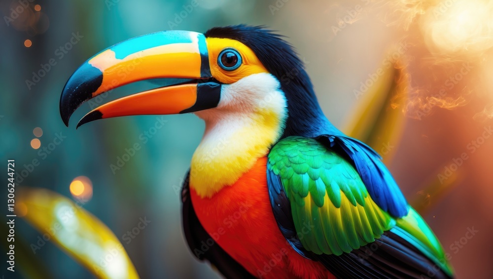 Obraz premium Vibrant portrait of a toucan bird