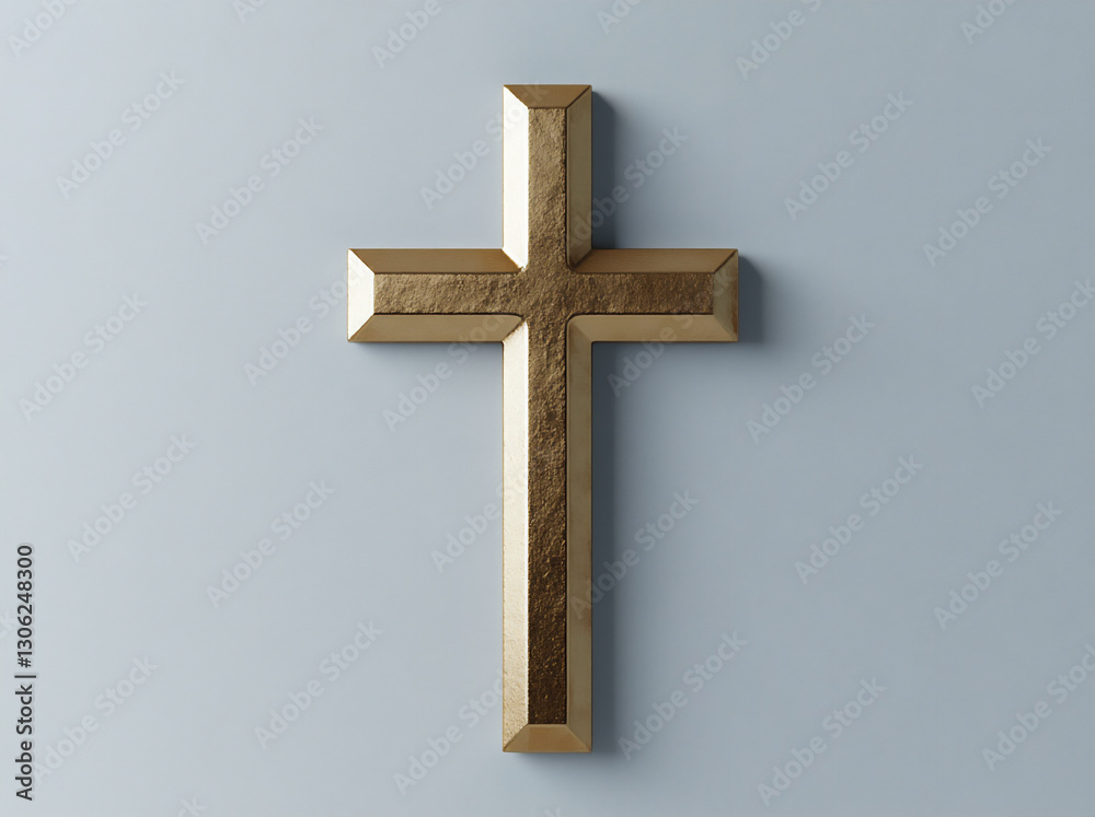 a simple cross-shaped wall hanging in gold, a simple cross-shaped wall hanging in gold,