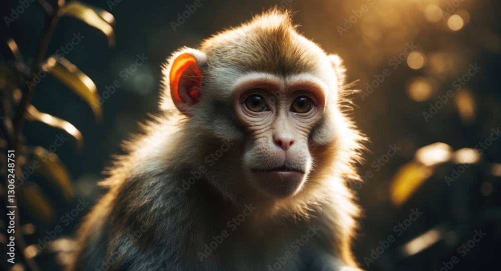 Charming close-up portrait of a Wolf's mona monkey Charming close-up portrait of a Wolf's mona monkey