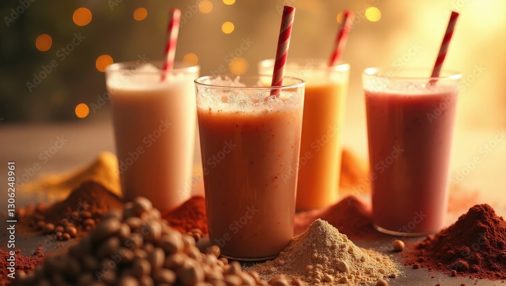 Assorted Protein Shakes and Powders. Healthy Beverages and Snacks. Assorted Protein Shakes and Powders. Healthy Beverages and Snacks.