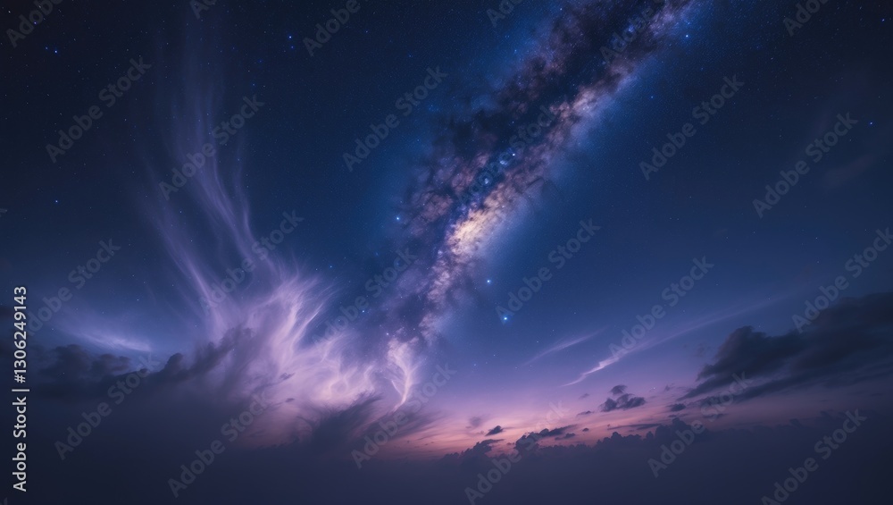 Fototapeta premium dark blue sky backdrop featuring a starry expanse and the Milky Way