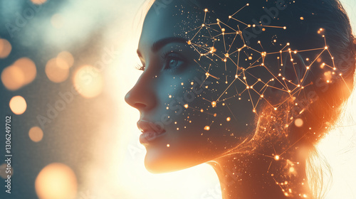 Youthful Glow and Molecular Science Symbolizing Anti-Aging Innovation