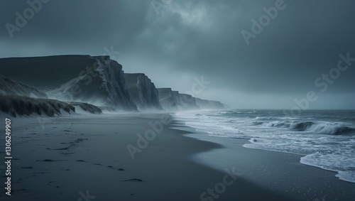 Fototapeta Naklejka Na Ścianę i Meble -  coastline by the North Sea featuring sandy dunes