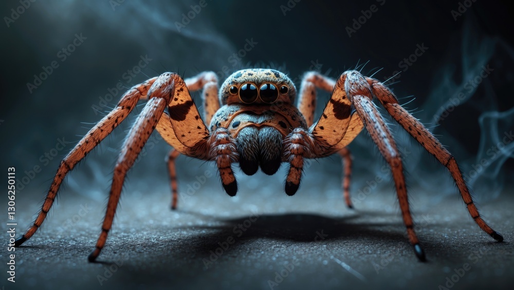 Intricate close-up of a spider on a surface Intricate close-up of a spider on a surface