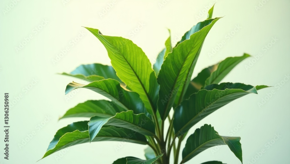 Isolated tropical foliage on a white backdrop suitable for a green leaves background. Isolated tropical foliage on a white backdrop suitable for a green leaves background.