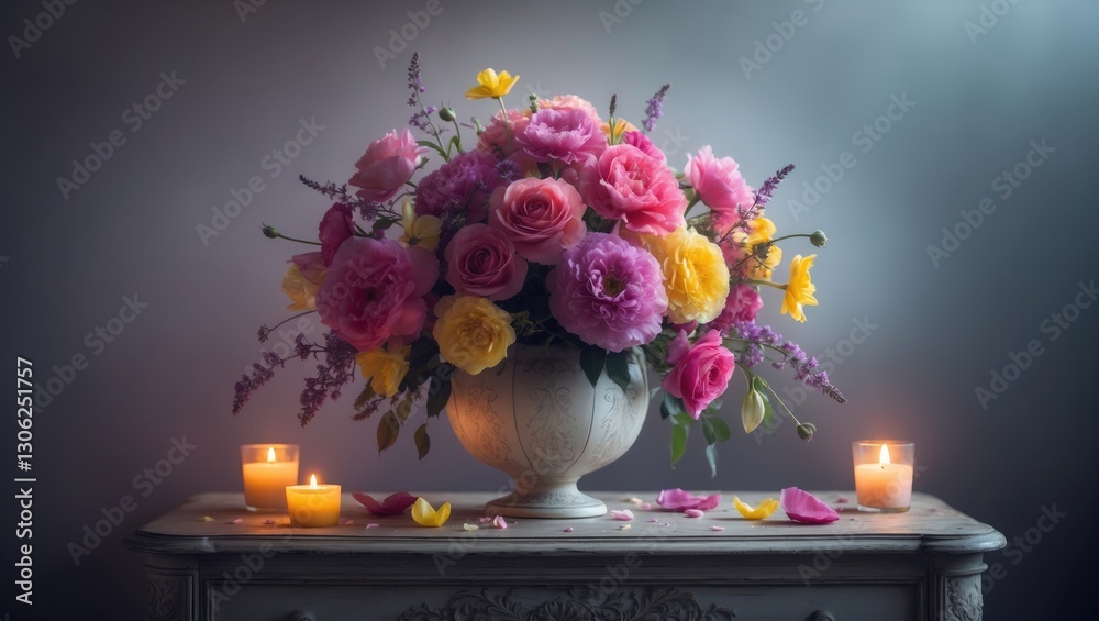 Fototapeta premium Celebrating Women's Day with a bouquet of flowers