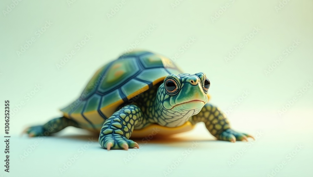 Obraz premium charming turtle on light background