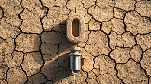 Cracked parched earth texture in a drought stricken arid landscape showcasing the harsh effects of climate change environmental degradation and extreme weather conditions on the natural world