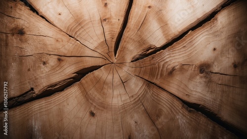 a substantial piece of wood with a prominent cross-section pattern.
