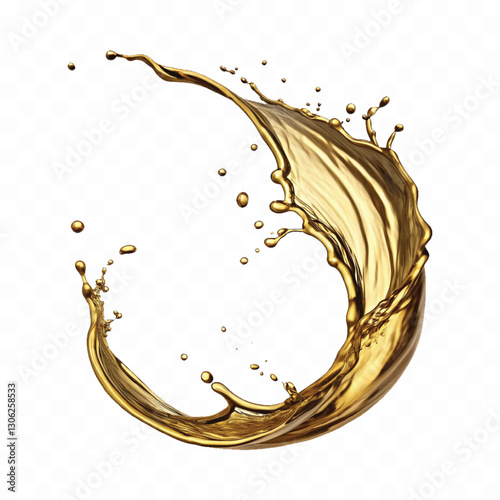 abstract 3d liquid olive oil splash in different style isolated on white background