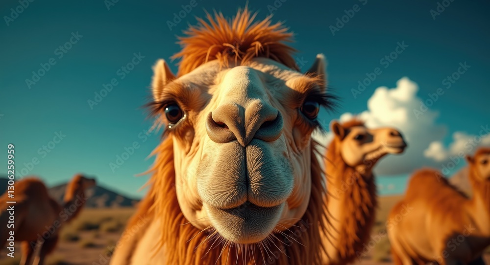 Obraz premium Portrait of a camel captured at a circus close to Geneva.