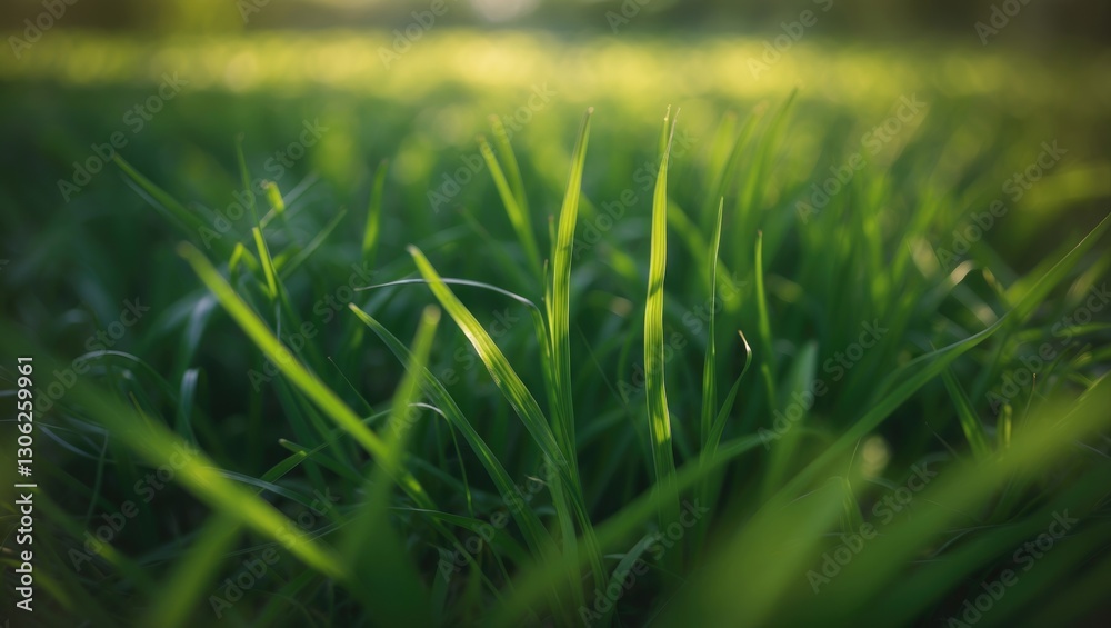 Obraz premium A close-up view of vibrant green grass in a grassy field.