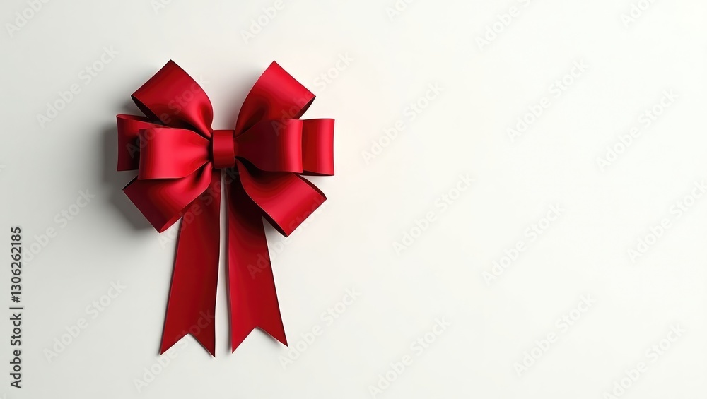 Vertical isolated decoration of a red bow for Christmas card. Vertical isolated decoration of a red bow for Christmas card.