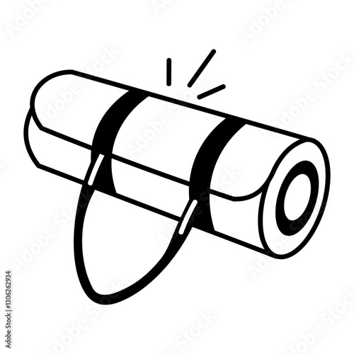 A hand drawn icon of gym mat 
