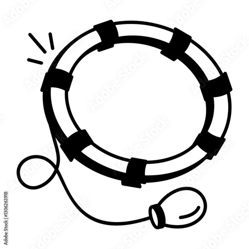 A doodle style icon of hula hoop 
