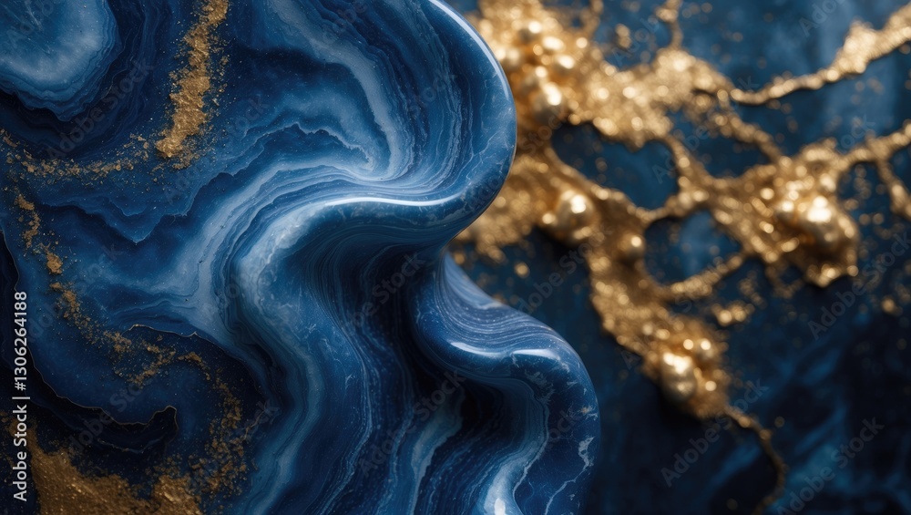 Elegant indigo and gold marbled texture background. Deep ocean blue swirls combined with opulent gold accents in a luxurious marble effect. Elegant indigo and gold marbled texture background. Deep ocean blue swirls combined with opulent gold accents in a luxurious marble effect.