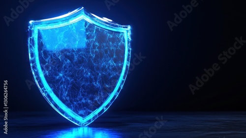 Glowing Shield of Protection in Dark Studio