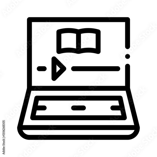 video lecture line icon
