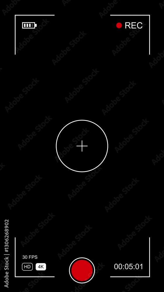 Digital camera and smartphone recording screen overlay on transparent background. 4K Video Digital camera and smartphone recording screen overlay on transparent background. 4K Video