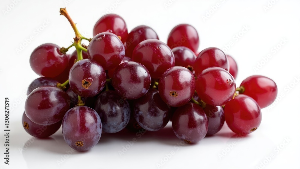 Dense bunch of deep red grapes against a light background. Dense bunch of deep red grapes against a light background.