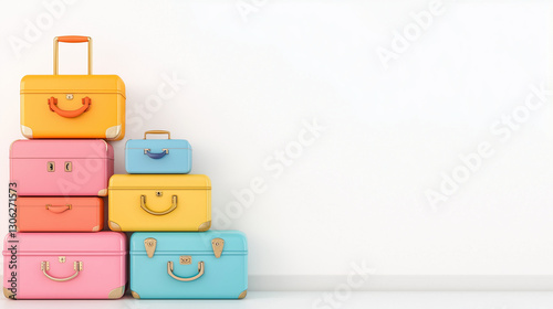 Stacked Suitcases: Colorful...