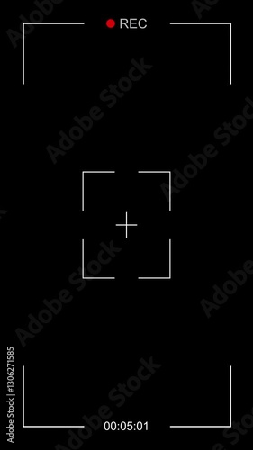 Smartphone video camera screen recording overlay on transparent background. 4K Video