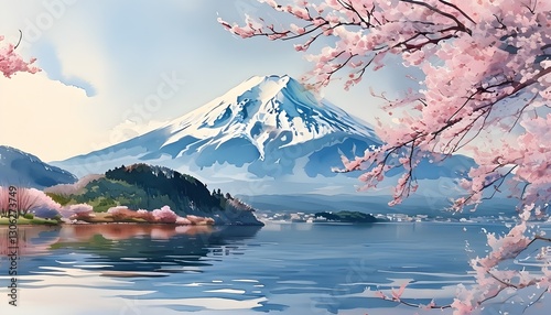 mountain landscape with lake